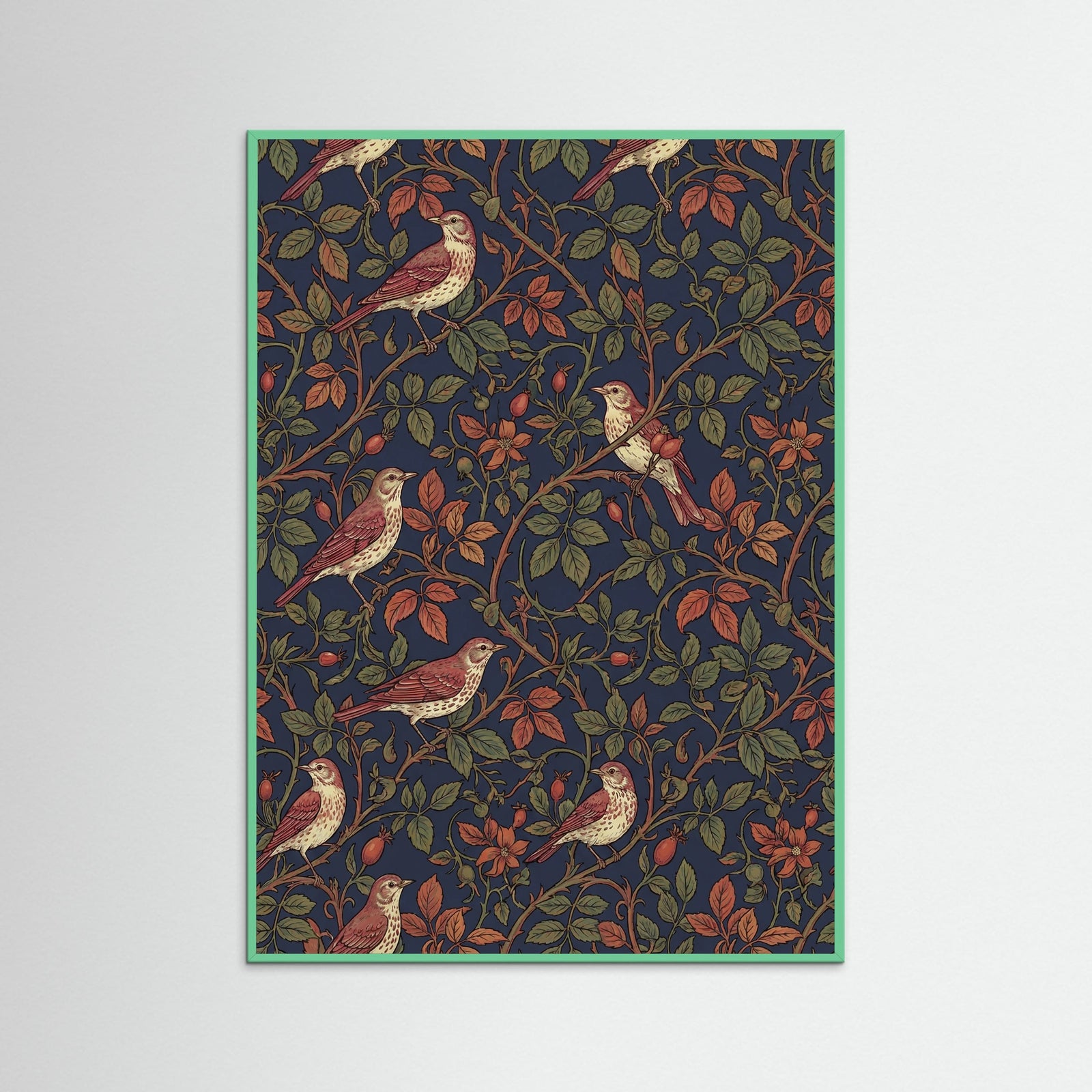 Mint Wood Tulip Flower Pattern