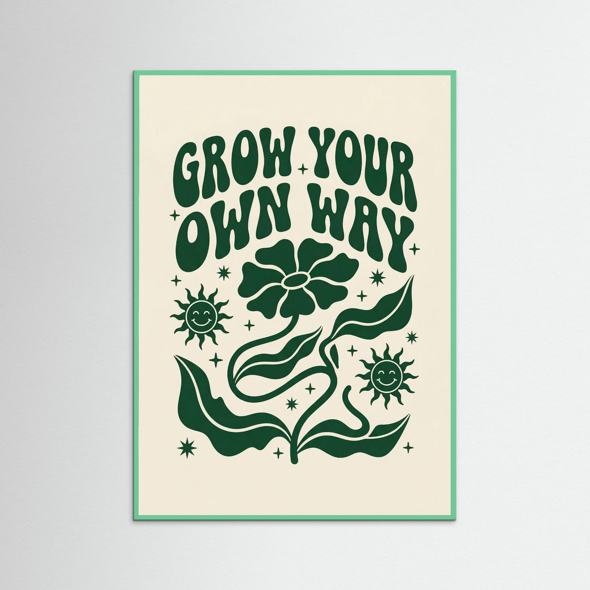 Mint Wood Uplifting Retro Affirmation