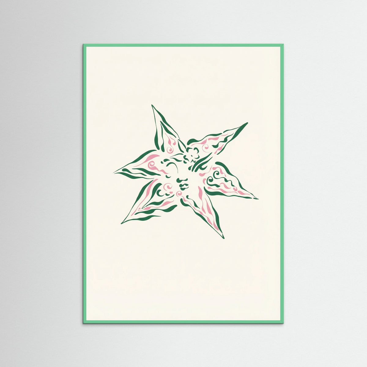 Mint Wood Verdant Bloom Star