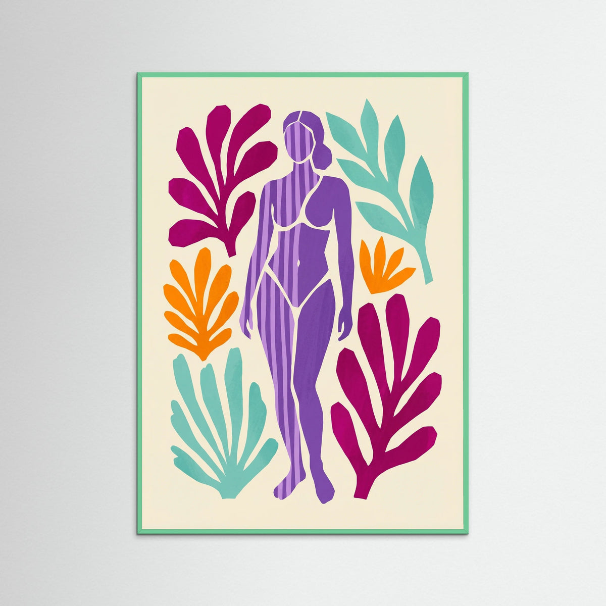 Mint Wood Vibrant Cutout Figure