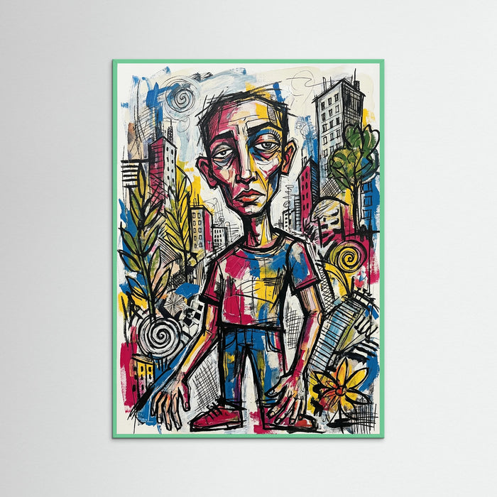 Mint Wood Vibrant Figurative Mosaic