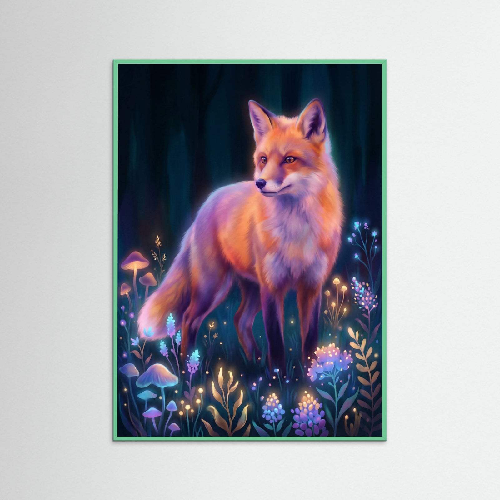 Mint Wood Vibrant Flora Portrait