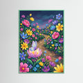 Mint Wood Vibrant Floral Hope