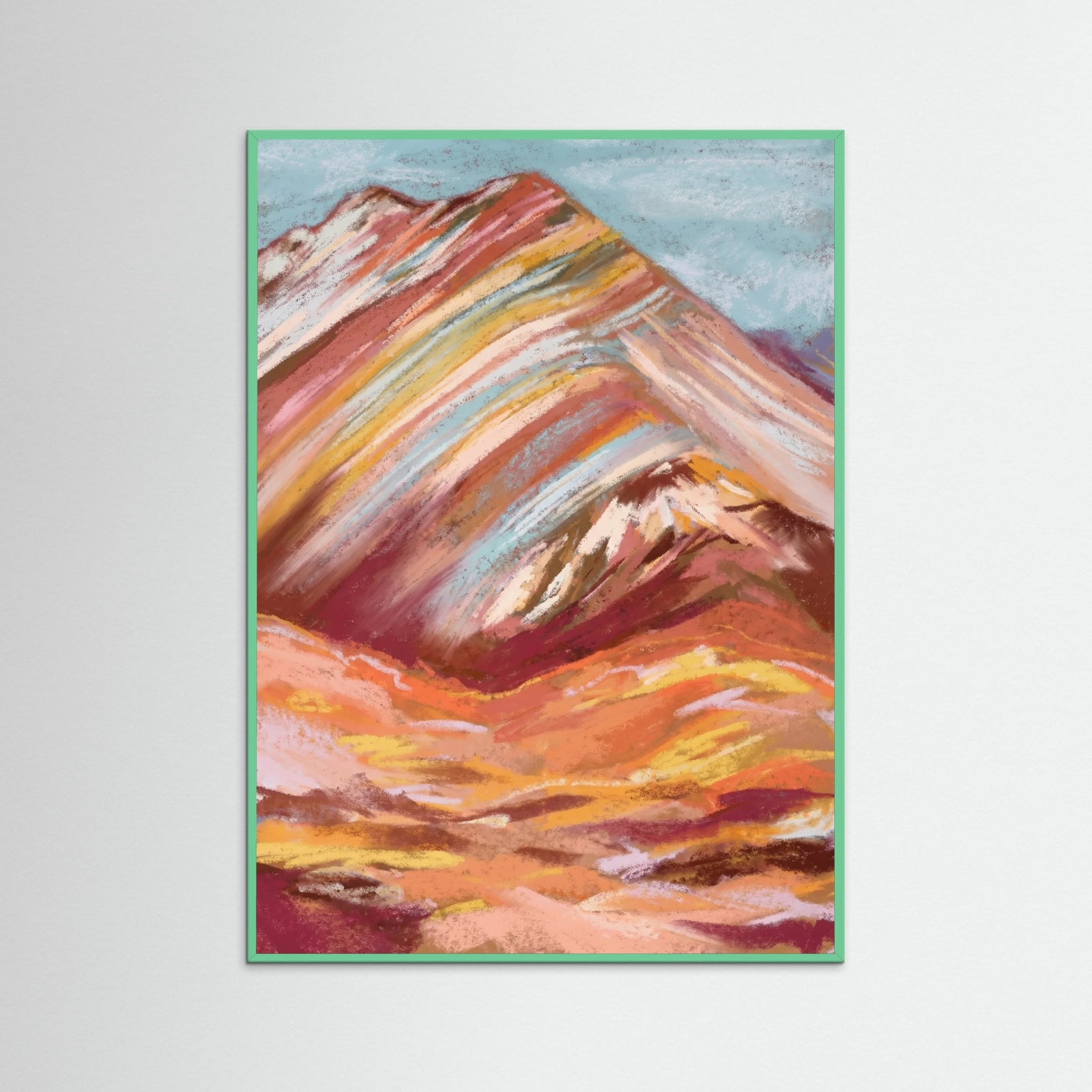 Mint Wood Vibrant Mountain Layers