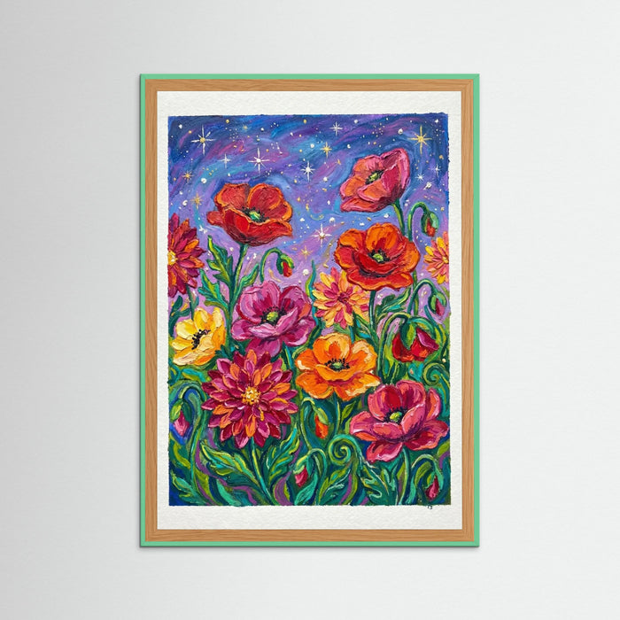Mint Wood Vibrant Sunflower Dream
