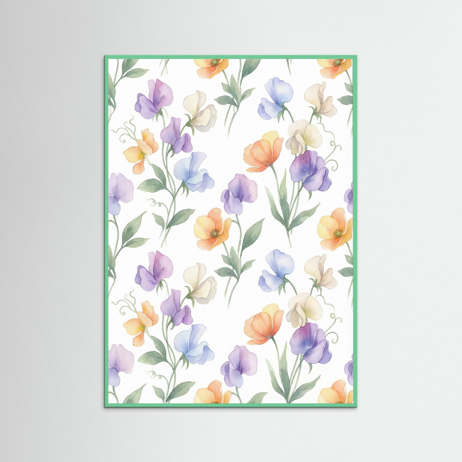 Mint Wood Vintage Rose Blooms