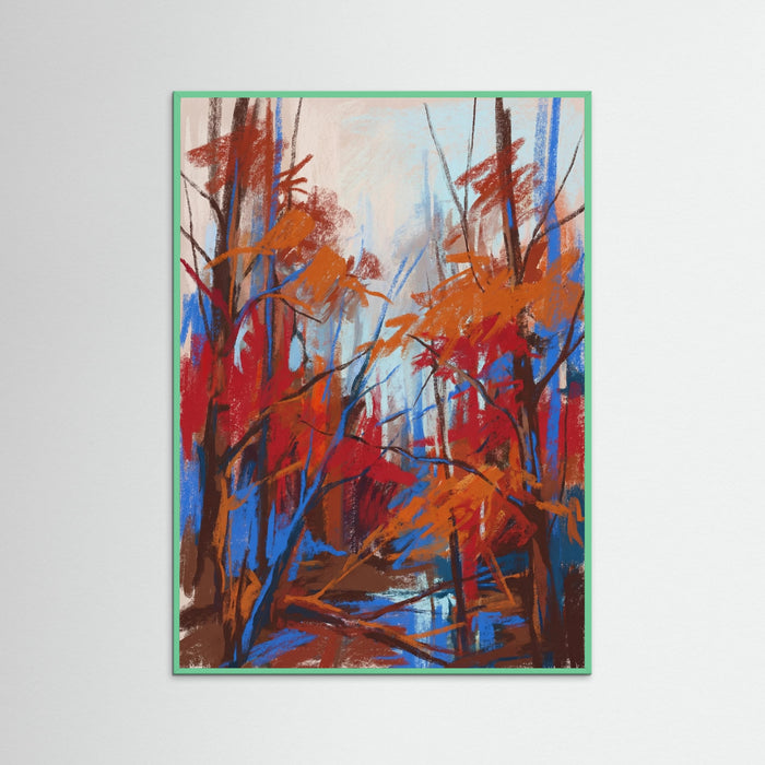 Mint Wood Vivid Mountainscape Orange