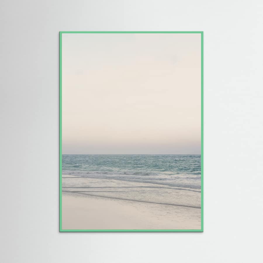 Warm Serene Beach Landscape Clear Sky Poster – plakat og kunsttryk