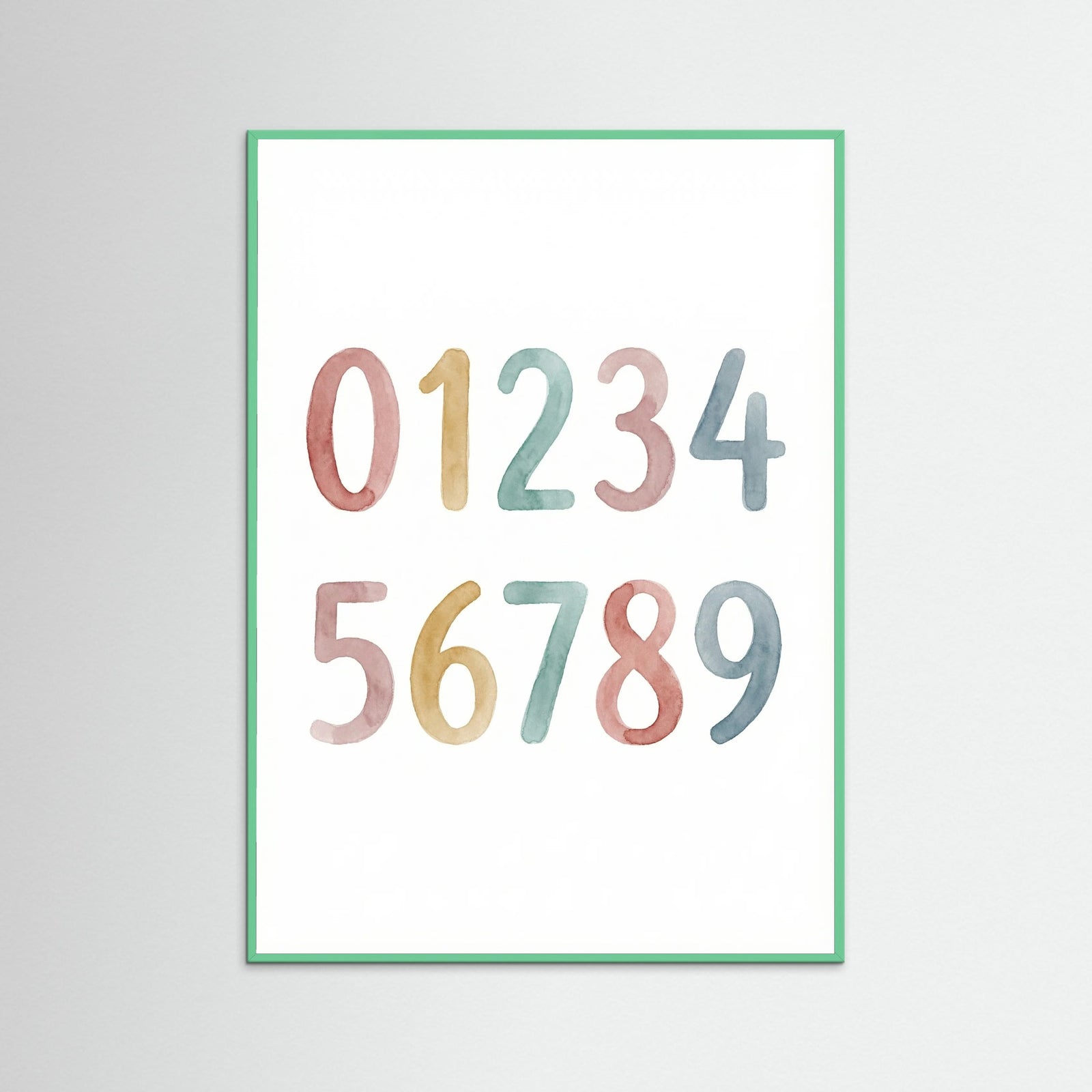 Mint Wood Watercolor Alphabet