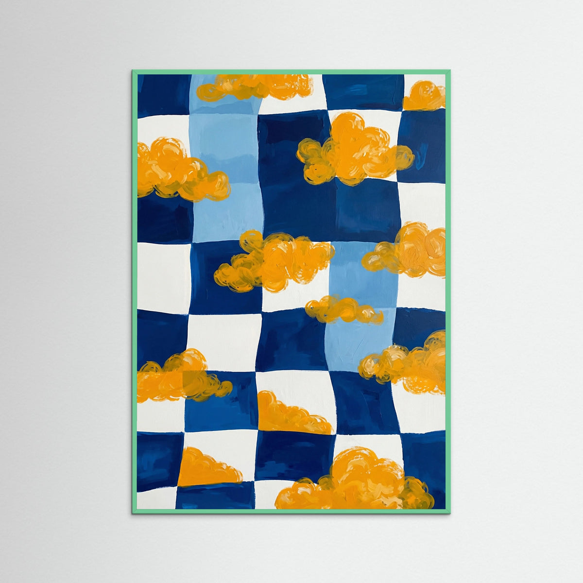 Mint Wood Wavy Sky Grid