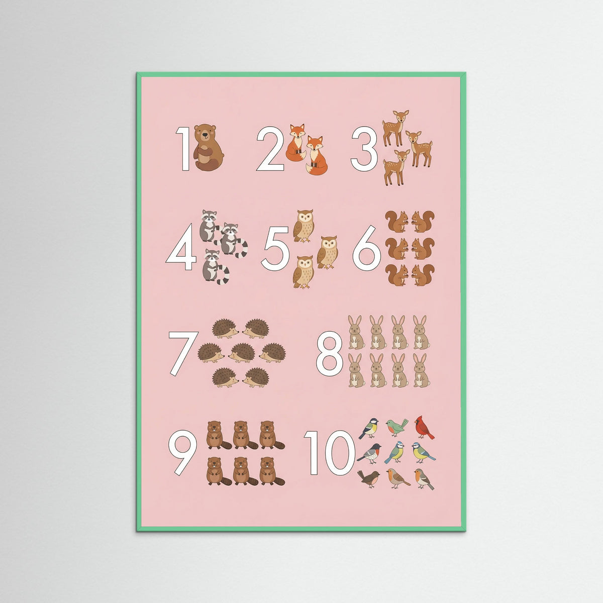 Mint Wood Whimsical Alphabet Menagerie