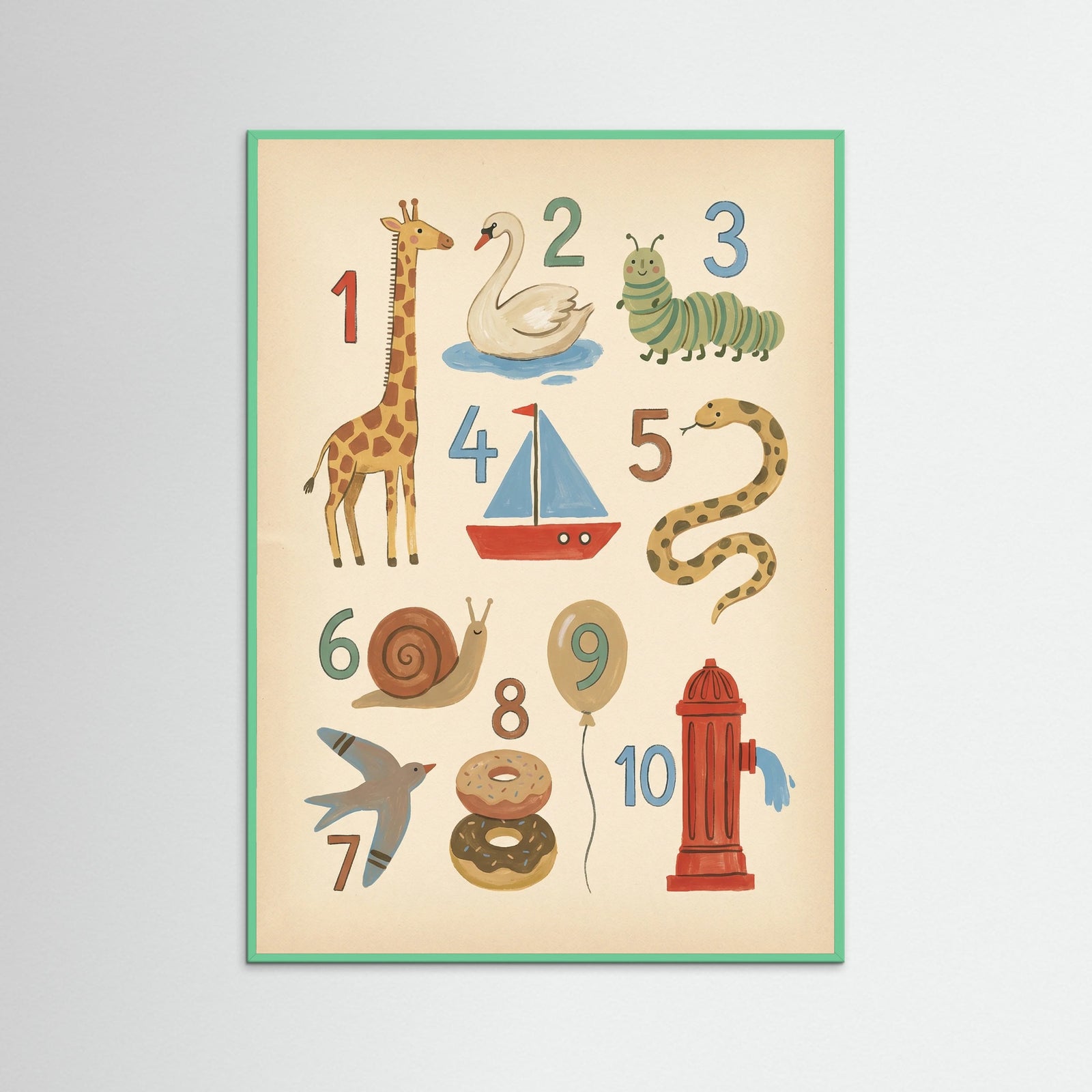 Mint Wood Whimsical Alphabet