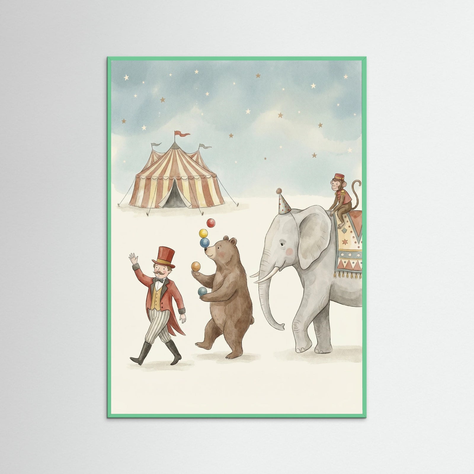 Mint Wood Whimsical Circus Troupe