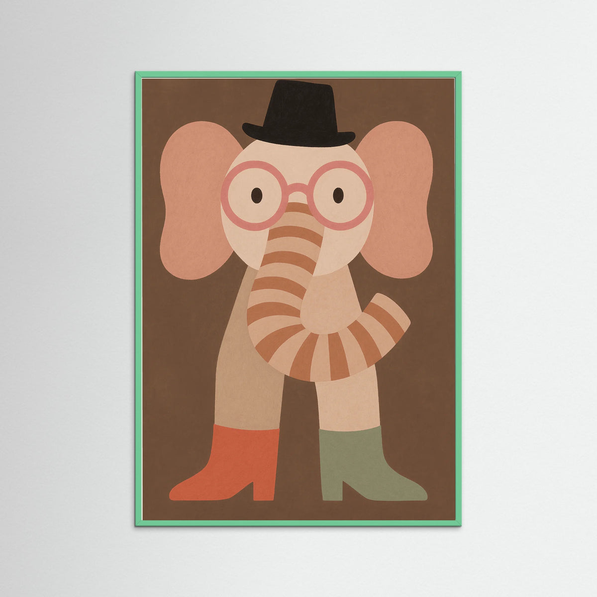 Mint Wood Whimsical Elephant Style
