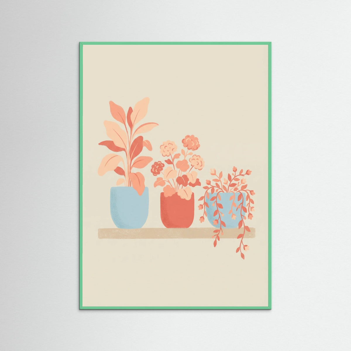 Mint Wood Whimsical Floral Vase
