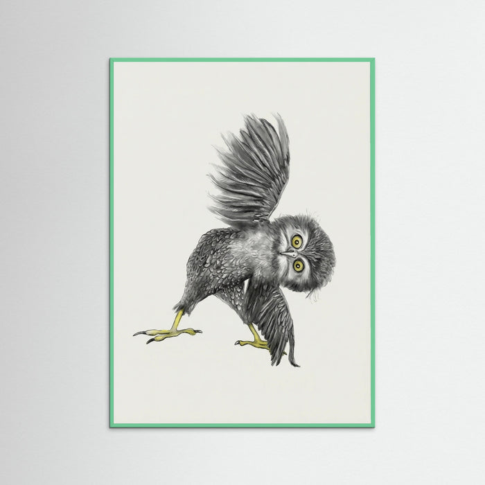 Mint Wood Whimsical Owl Yoga