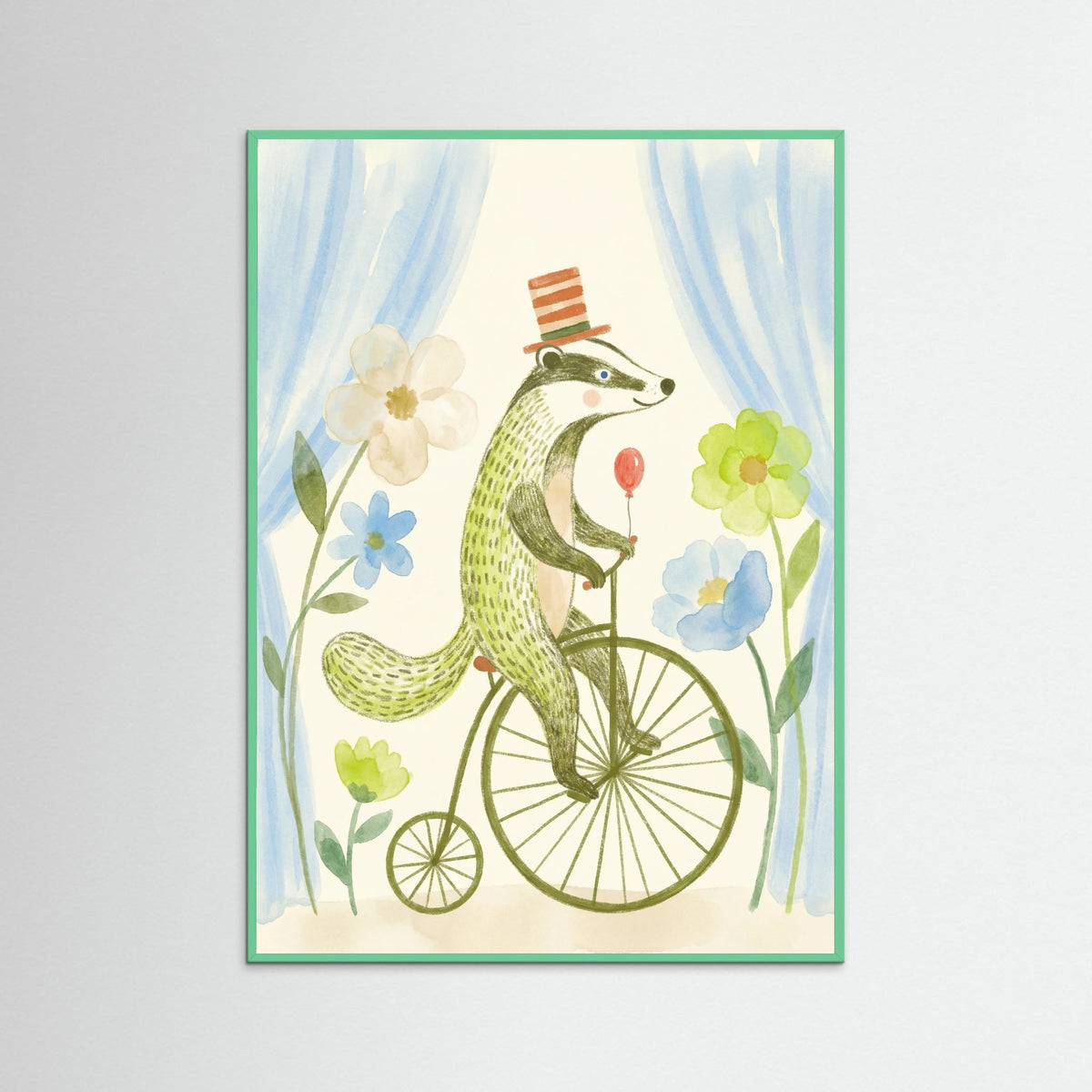 Mint Wood Whimsical Wheeled Wonder