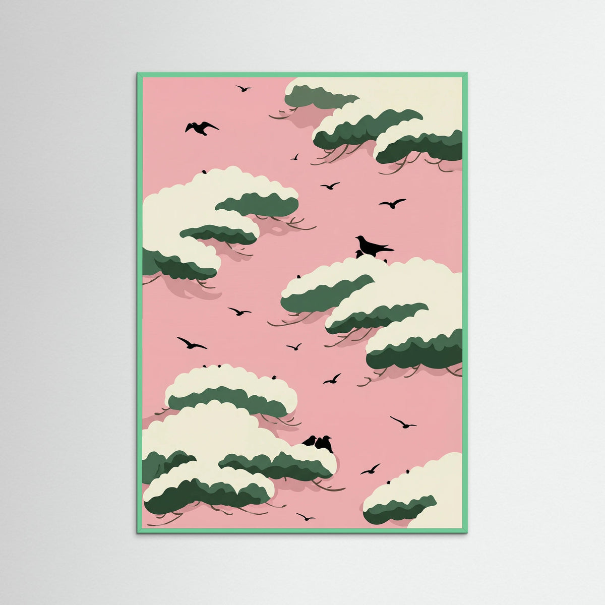 Mint Wood Winter Cloud Serenity