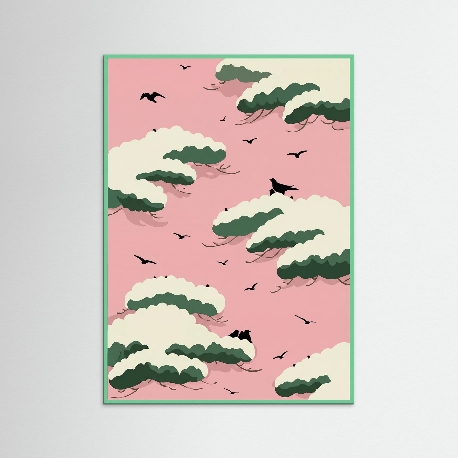 Mint Wood Winter Cloud Serenity