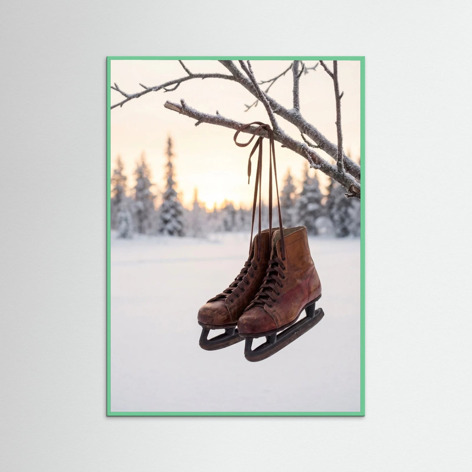 Mint Wood Winter Sled Serenity