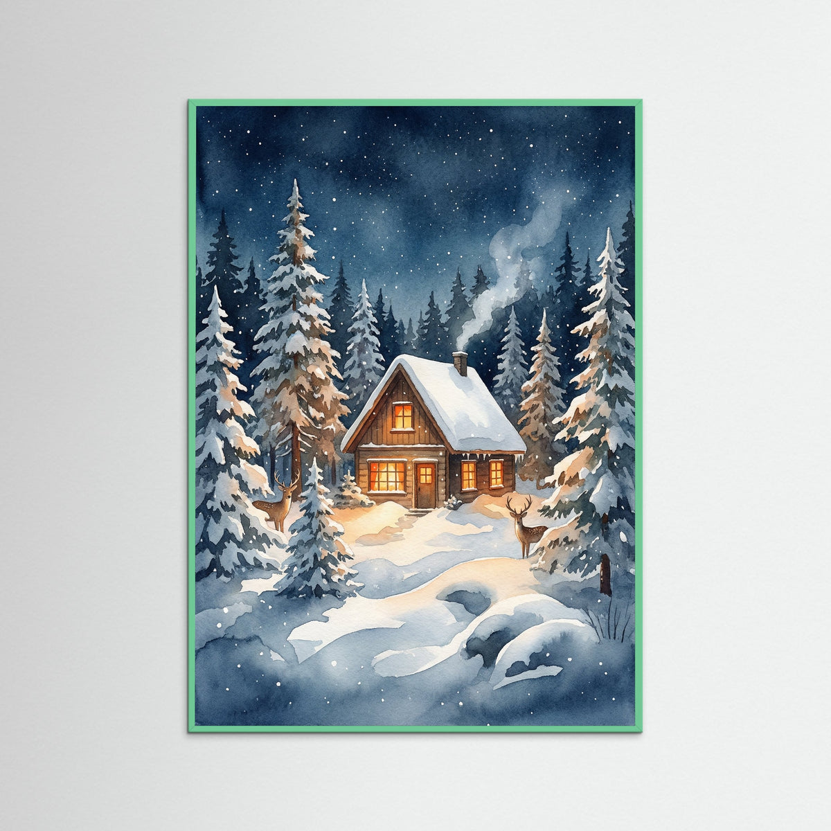 Mint Wood Winter Village Glow
