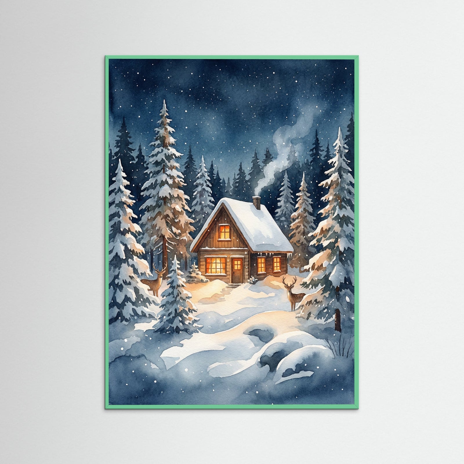 Mint Wood Winter Village Glow
