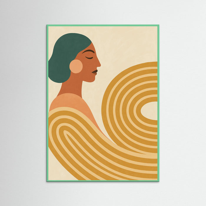 Mint Wood Woman Abstract Swirls