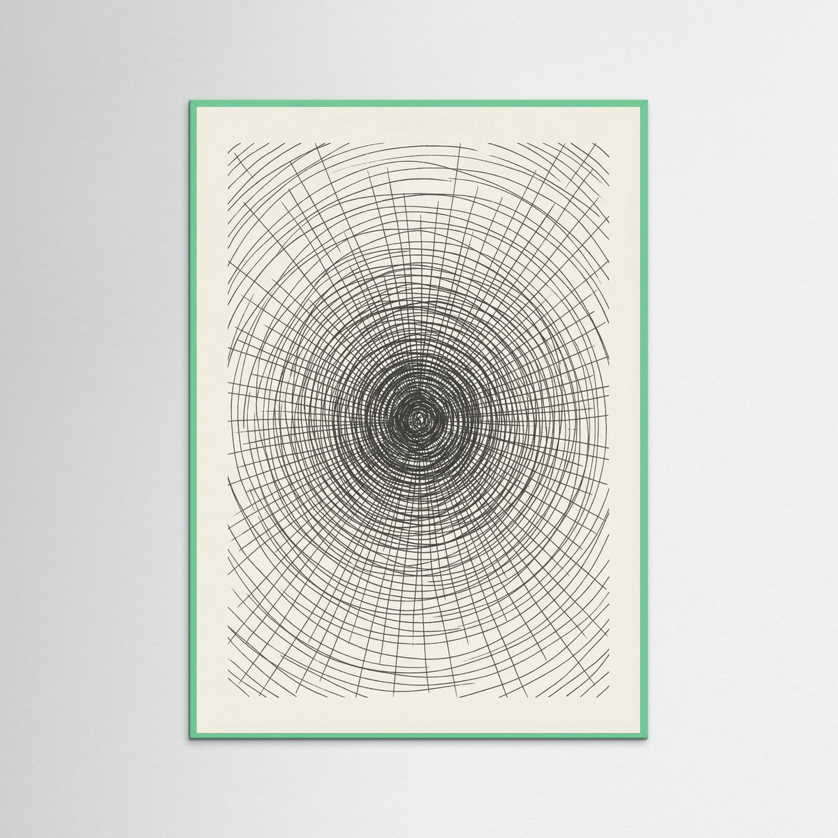 Mint Wood Woven Grid Study