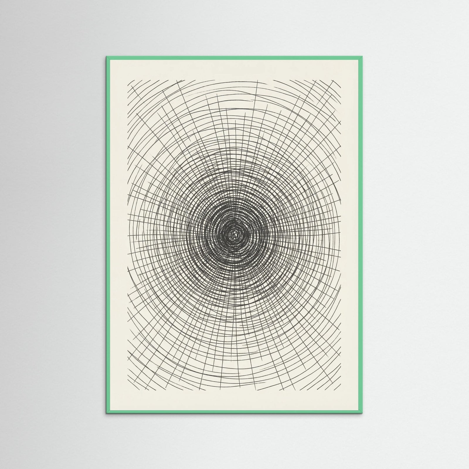 Mint Wood Woven Grid Study