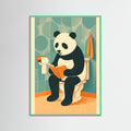 Mint Wood panda On Toilet