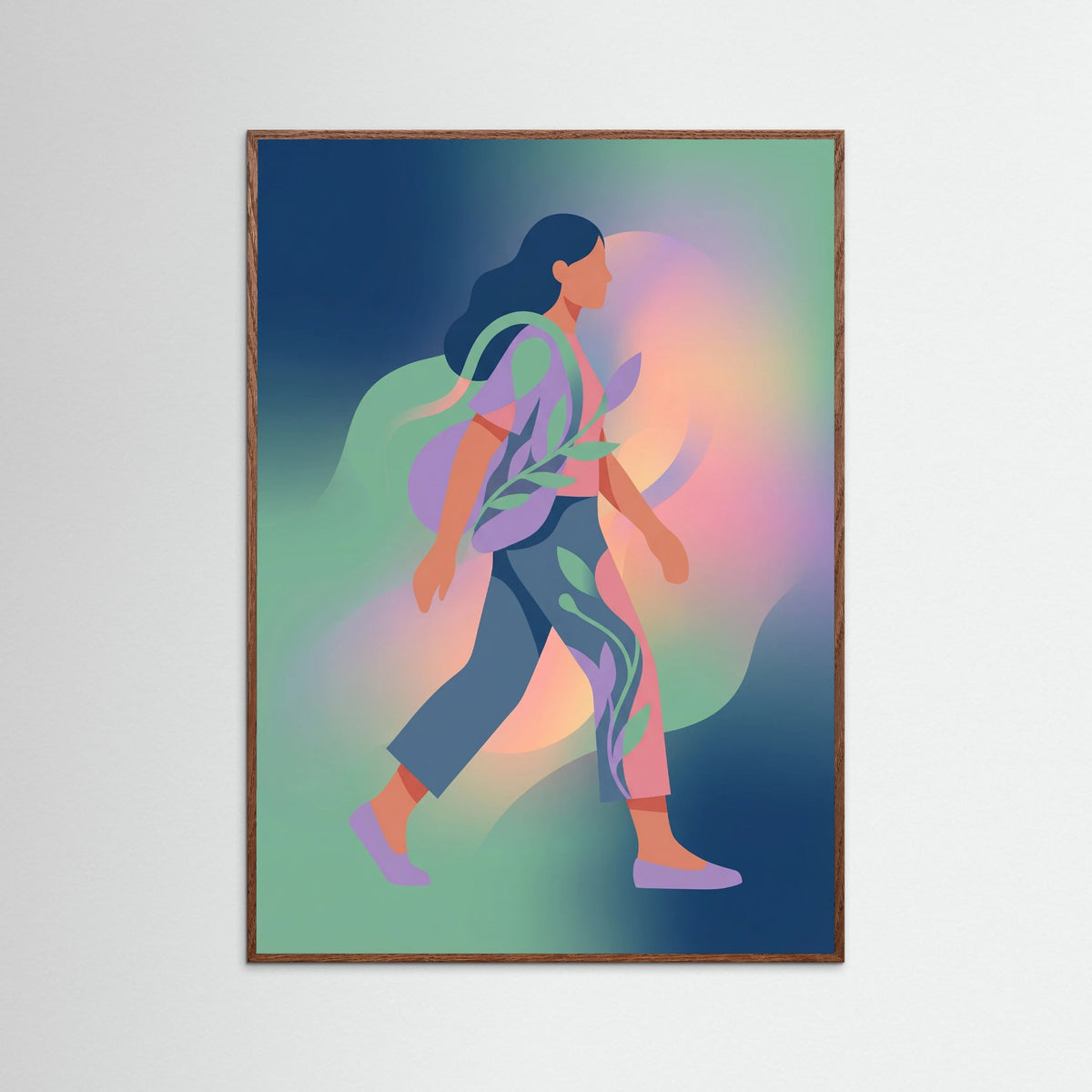 Oak Dark Abstract Figures