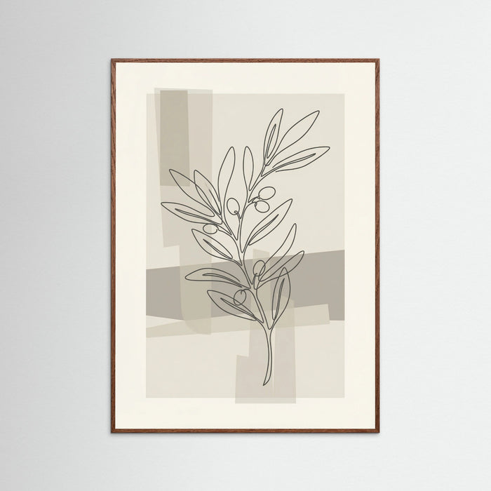 Oak Dark Abstract Floral Contour