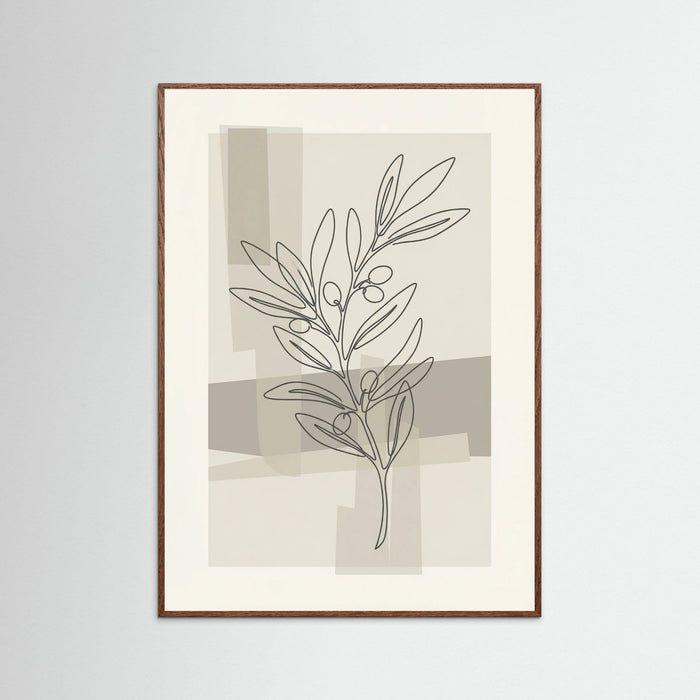 Oak Dark Abstract Floral Contour