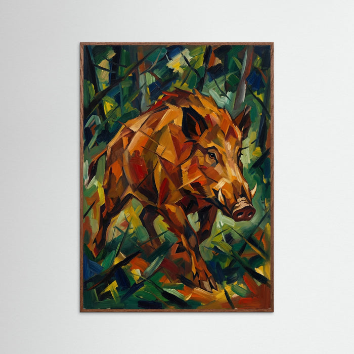 Oak Dark Abstract Red Foxes