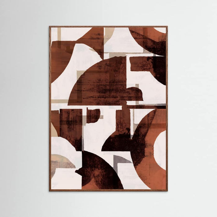 Oak Dark Abstract Rust & Form Poster