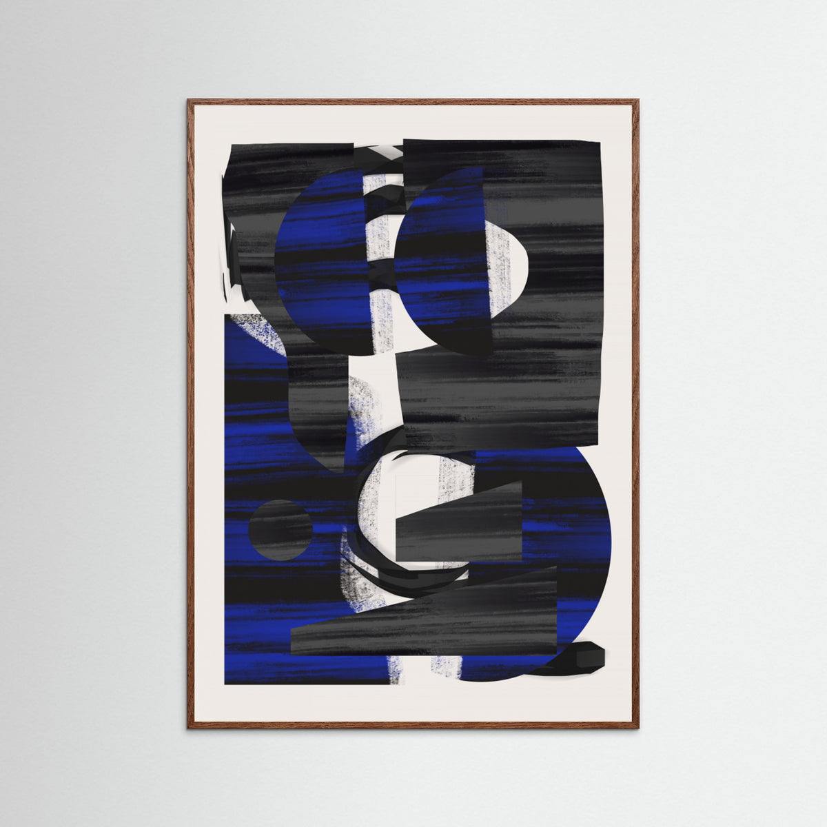 Oak Dark Abstract Stripe Minimal Collage 28 Poster