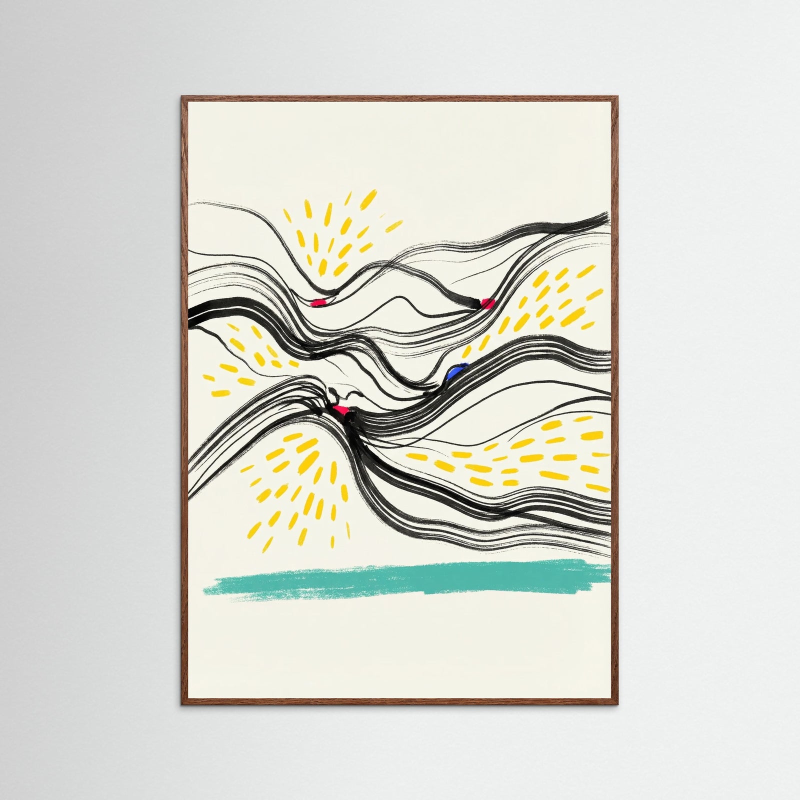 Oak Dark Abstract Wavy Rhythm