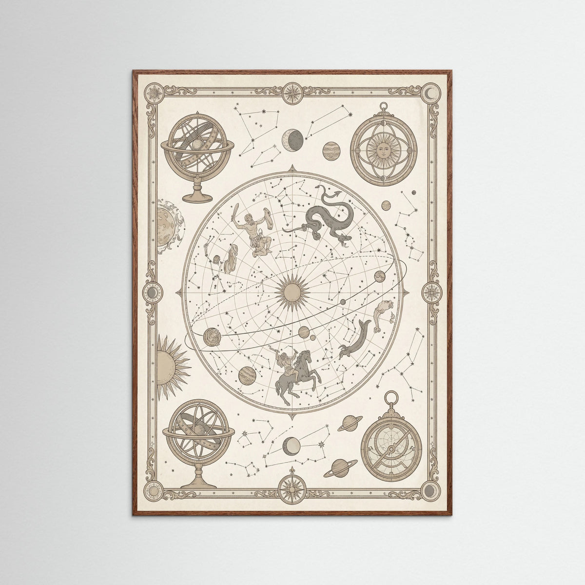 Oak Dark Aged World Atlas