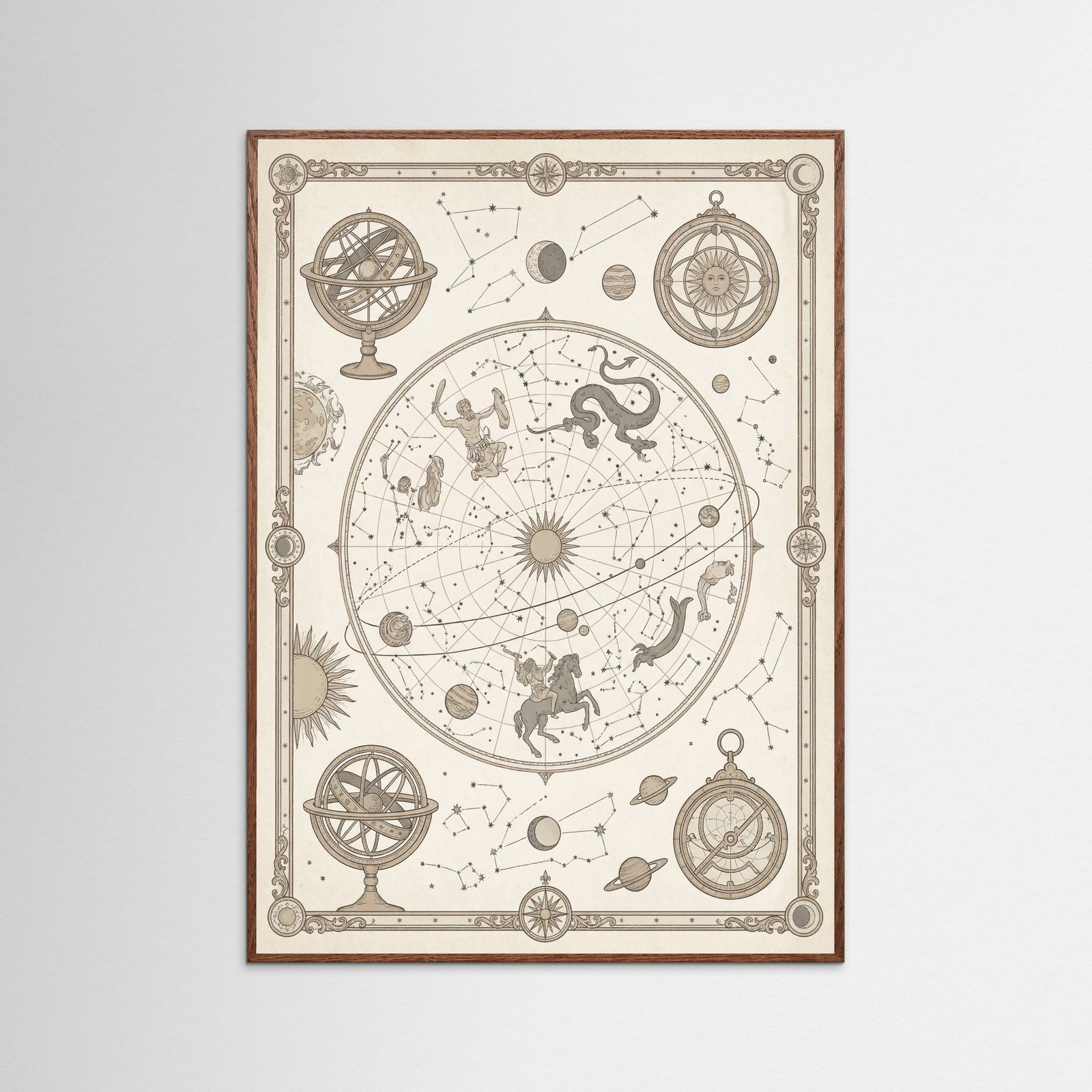 Oak Dark Aged World Atlas