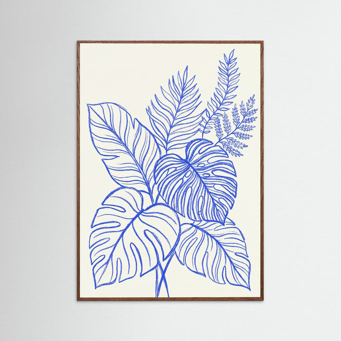 Oak Dark Azure Botanical Sketch