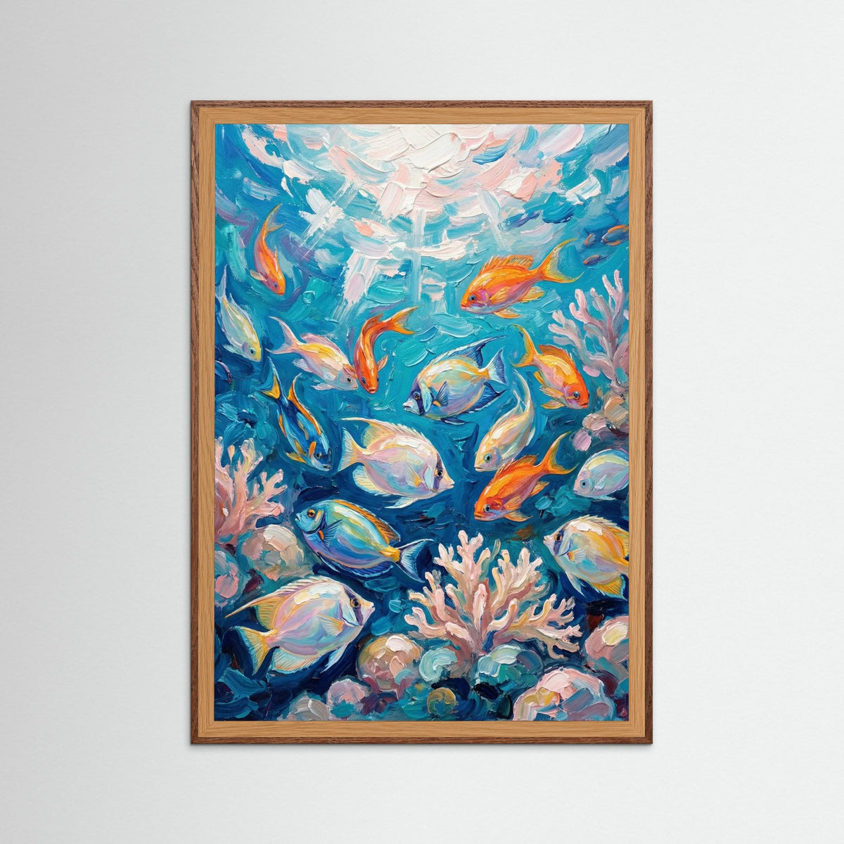 Oak Dark Azure Koi Dance