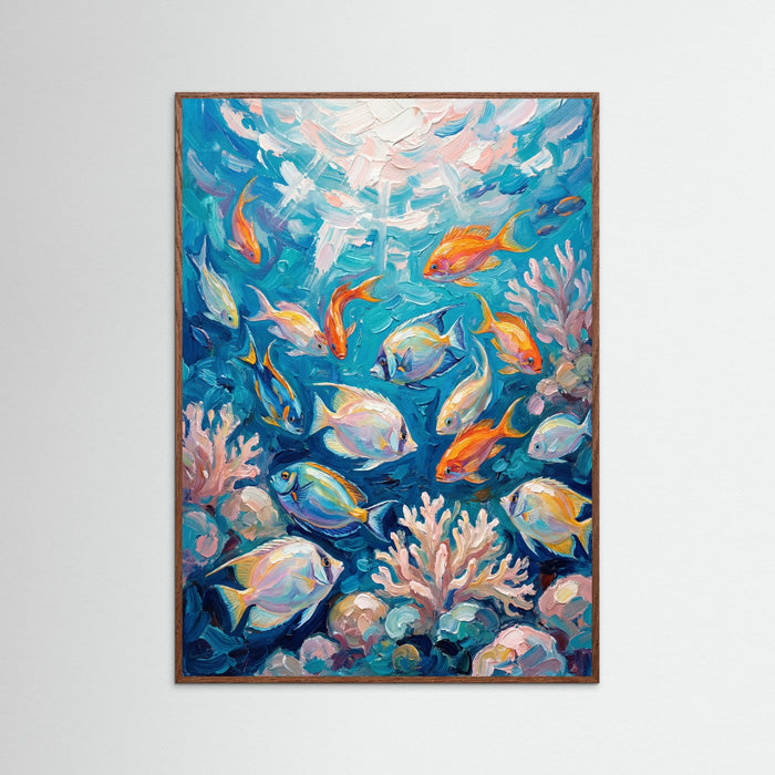 Oak Dark Azure Koi Dance