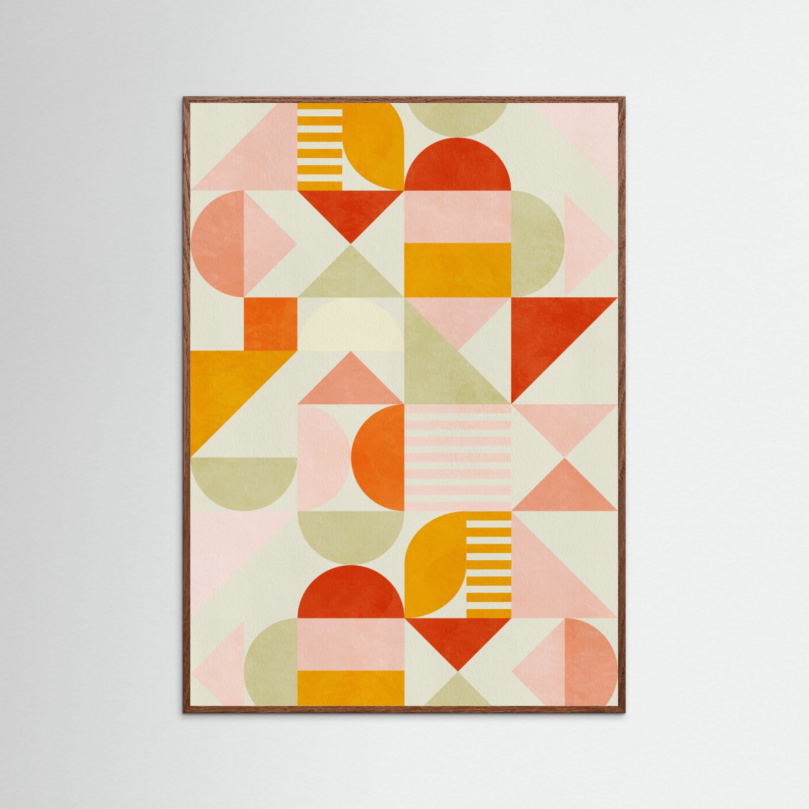 Oak Dark Bauhaus Fun Pastel Poster