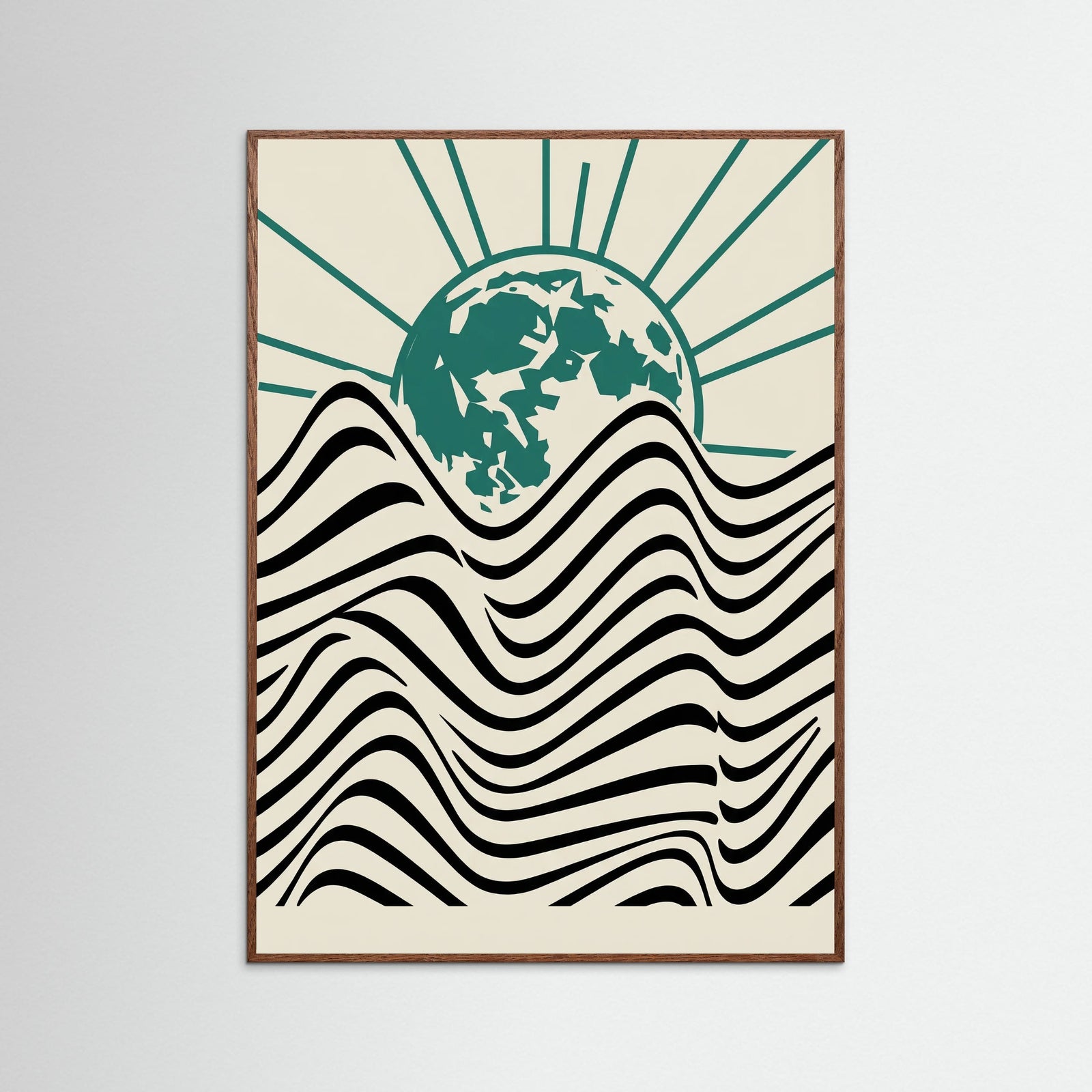 Oak Dark Bauhaus Sun Waves