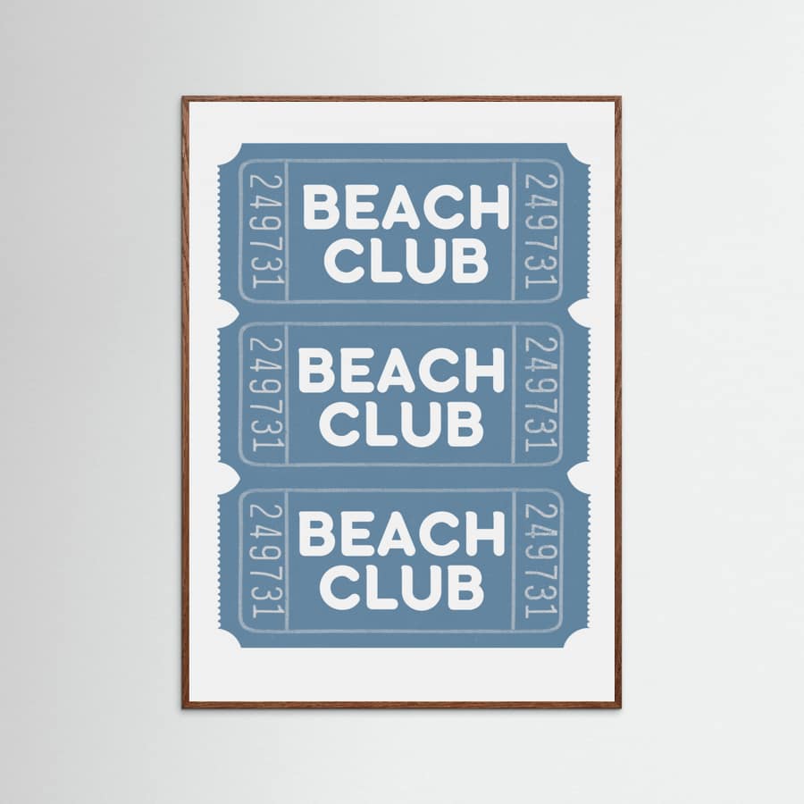 Beach Club Tickets Poster – poster and art print