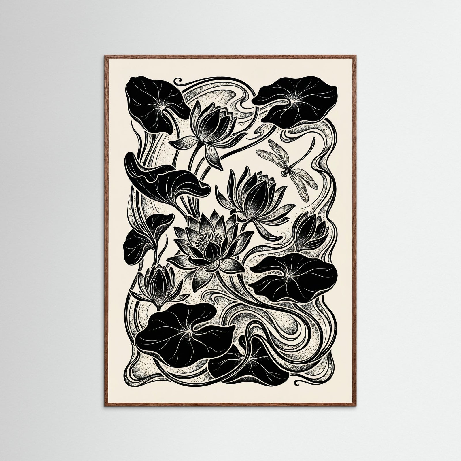 Oak Dark Beardsley Floral Nouveau