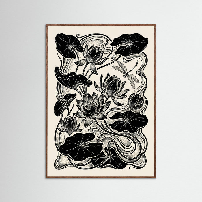 Oak Dark Beardsley Floral Nouveau