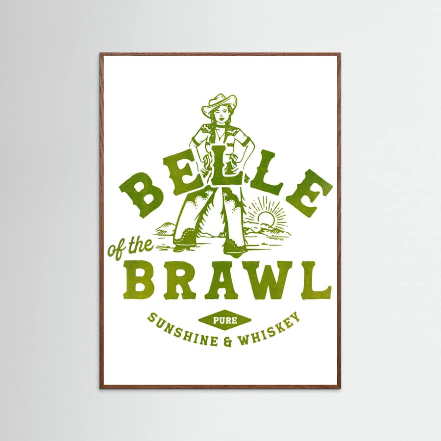 Oak Dark Belle Of The Brawl Cowgirl Wall Art Poster