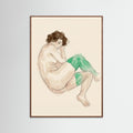 Oak Dark Bending Nude Study