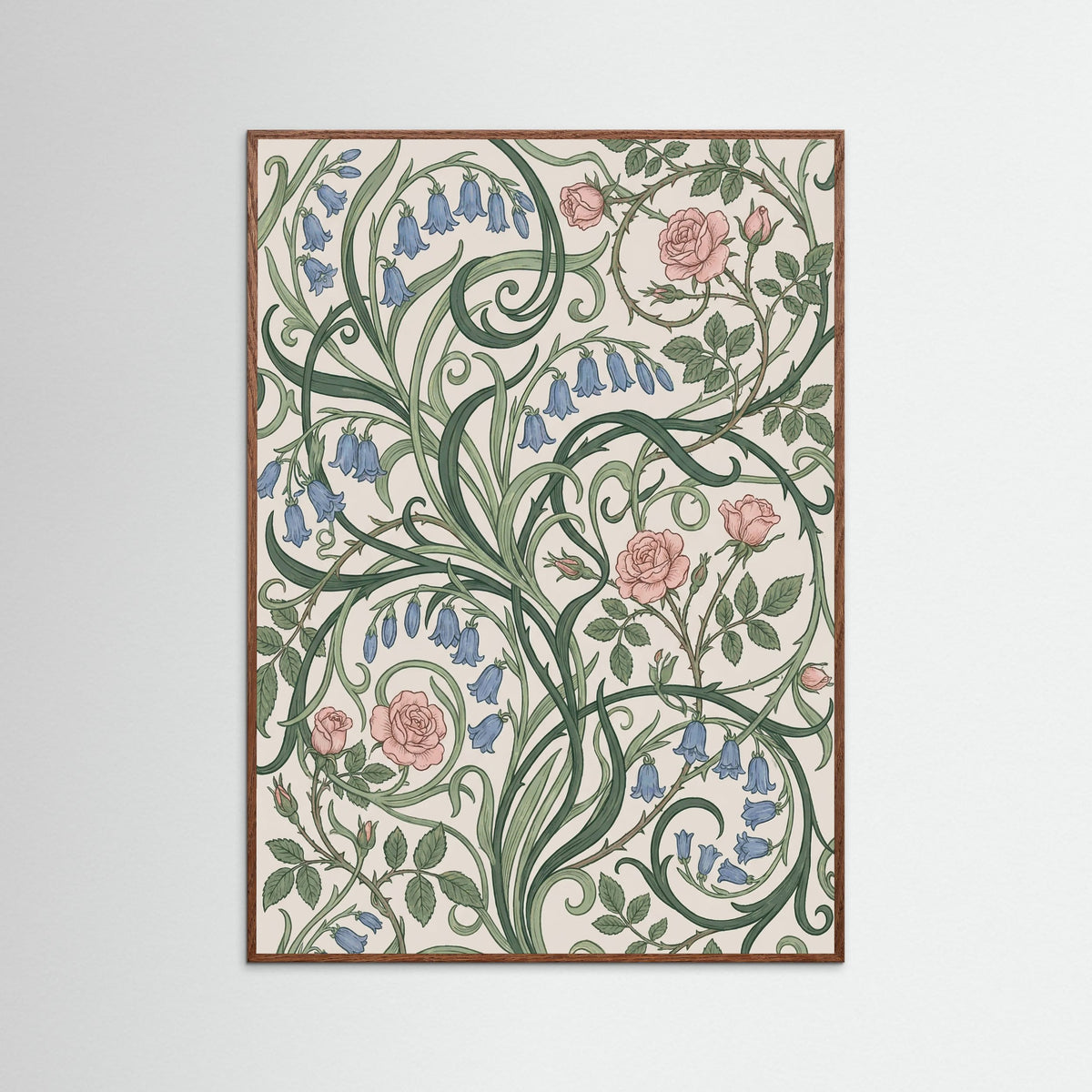 Oak Dark Berry Vine Pattern